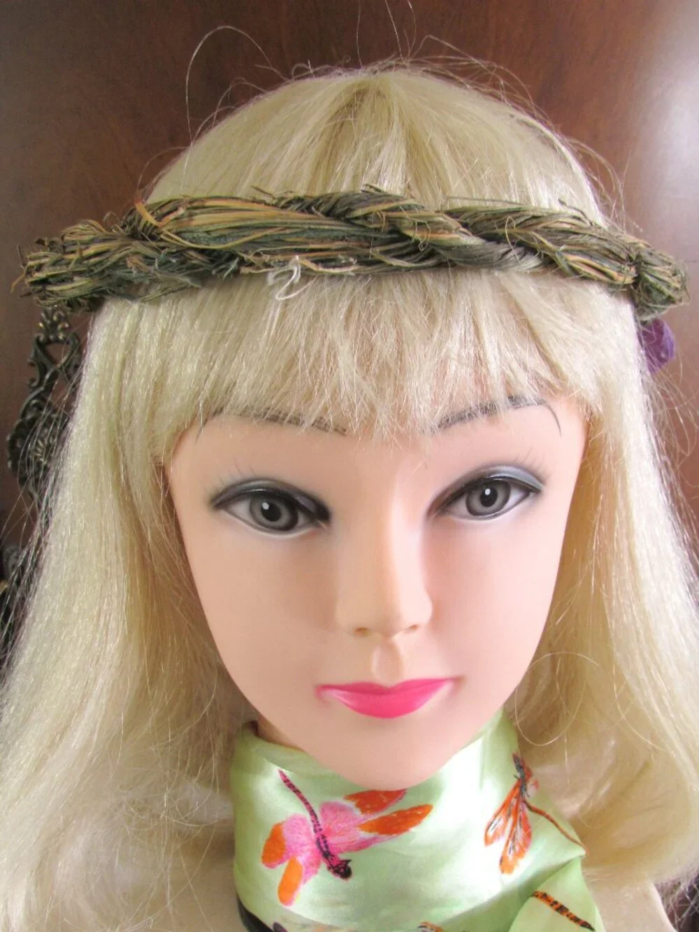 2 FESTIVAL HAIR WREATHS: FLORAL & GOLDEN LEAVES; RENAISSANCE, MEDIEVAL COSTUMES - Picture 11 of 12